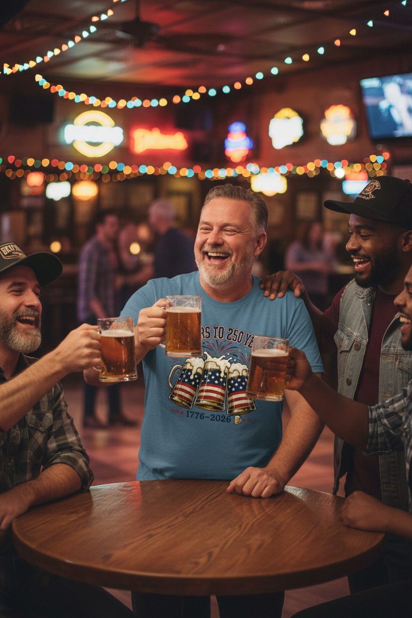 Cheers To 250 Years - Dad at Cowboy Bar Lifestyle