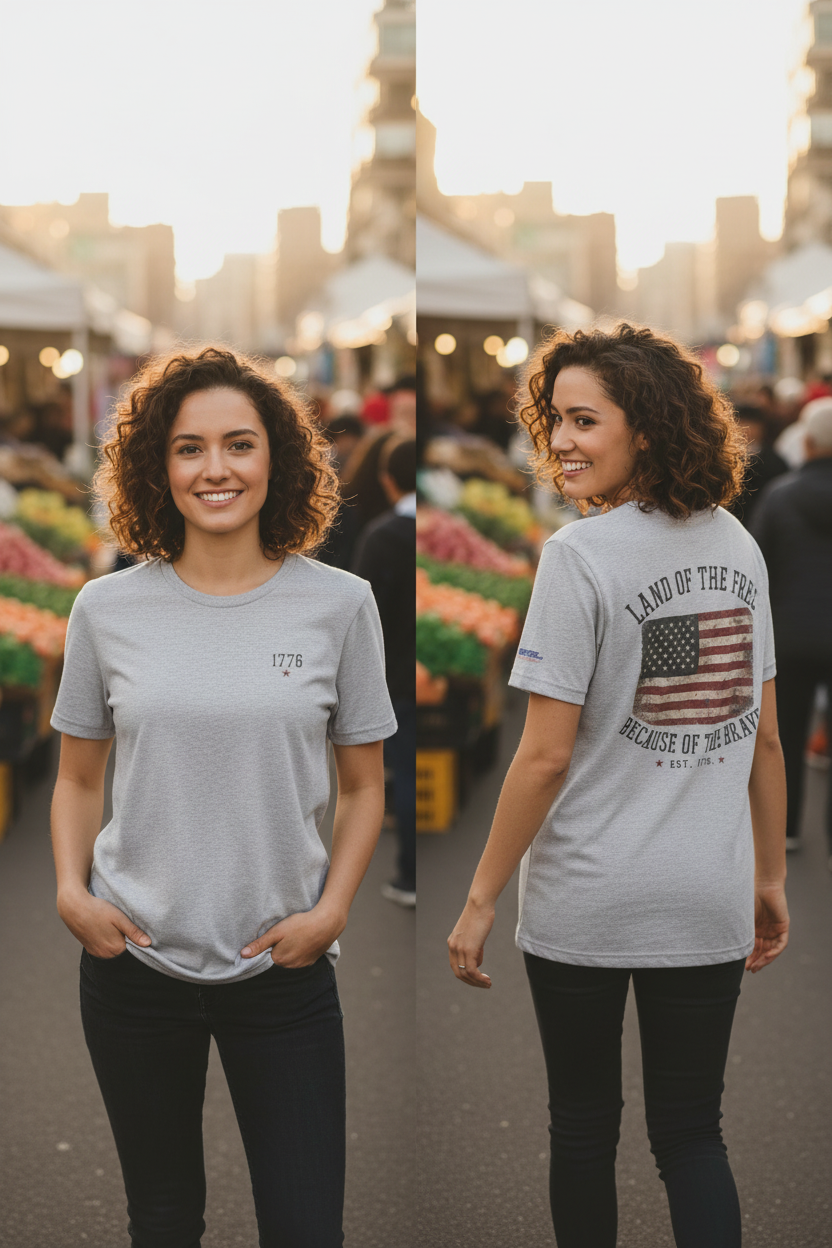 Land of the Free - Split Screen Front & Back Lifestyle