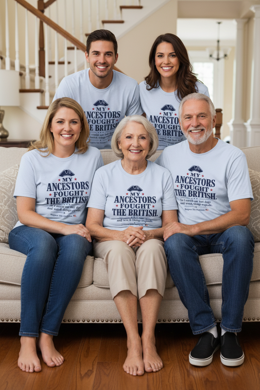 My Ancestors Fought The British - Correct Design Family Portrait